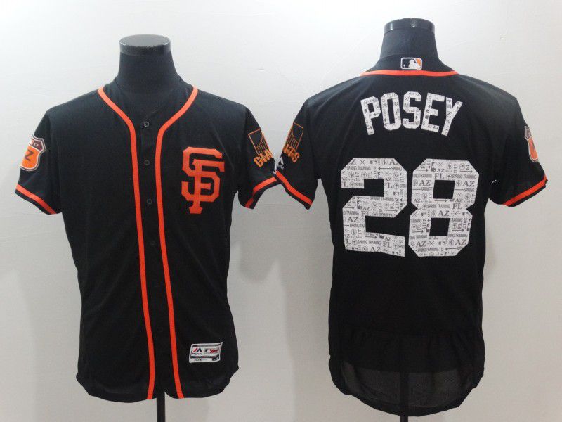 Men San Francisco Giants 28 Posey Black Elite 2021 MLB Jersey